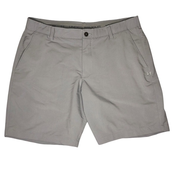 UNDER ARMOUR UA Loose Men’s Match Play Tapered Gray Golf Shorts 9” - Picture 2 of 9